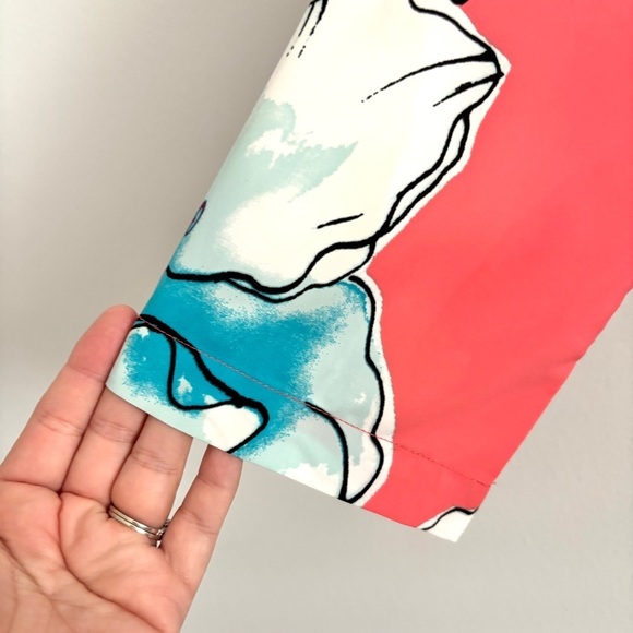 Josie Natori Orange Wild Poppy Notch Top and Bottom Satin Pajama Set Size Small - Picture 8 of 14